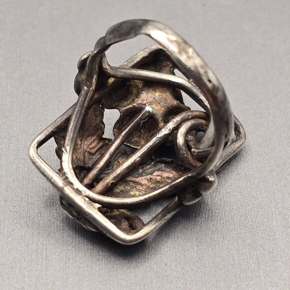 VTG Sterling Silver Leaf & Swirl Ring Size 5 Native American Style Acid Tested - Picture 4 of 9